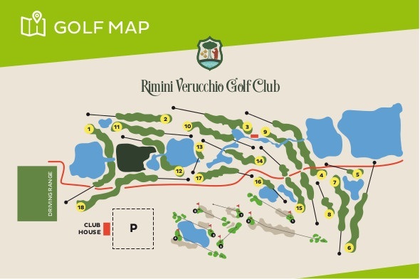 Course map of Rimini Verucchio Golf Club
